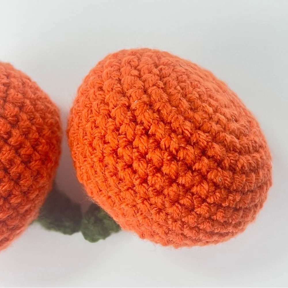 Cat Toy Handmade Crochet Catnip Pumpkin Cat Toys Set of Two